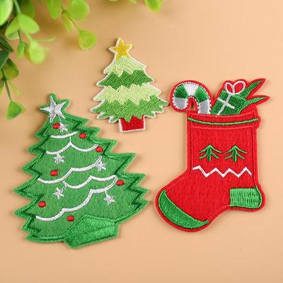 Yixiu Simpatico Patch Ricamato Stivale Albero di Natale per Vestiti e Regali