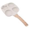 4 Cup Frying Pan Breakfast Egg Pancake Burger Cooker Wood Handle Aluminium Alloy Nonstick Frying