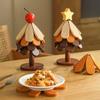 Foldable Christmas Tree Insulation Mat Set Wooden Kitchen Heat Resistant Pot Mat With Organizer Rack
