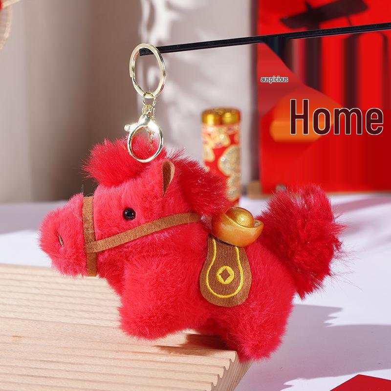 Portachiavi Peluche Cavallo 2026 - 'Ricchezza Istantanea' Carino Regalo di Capodanno