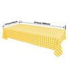 2 Pack Yellow and White Gingham Tablecloth 54 X 108 Inches Plastics Desktop Decoration Rectangle Waterproof & Wrinkle