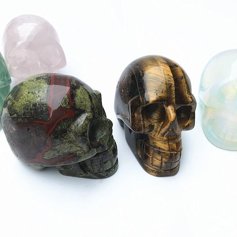 Naturalny Kwarc 5cm Kryształowa Czaszka Rzeźbiona Czaszka Reiki Uzdrowienie Dekoracja Rzeźba