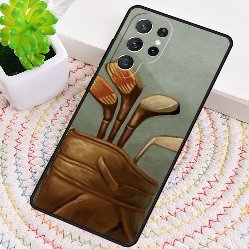 Vintage Golfer Pattern TPU Phone Case For Samsung Galaxy note 10 pro S26 S25 S24 S23 S22 Ultra Plus S21 FE S20 Shockproof Cover