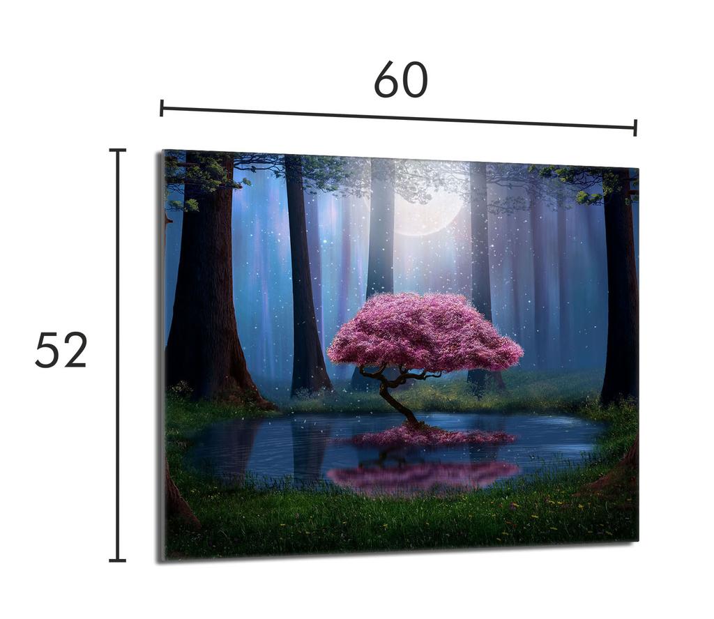 Szklana płyta ochronna na kuchenkę 60x52 Drzewo