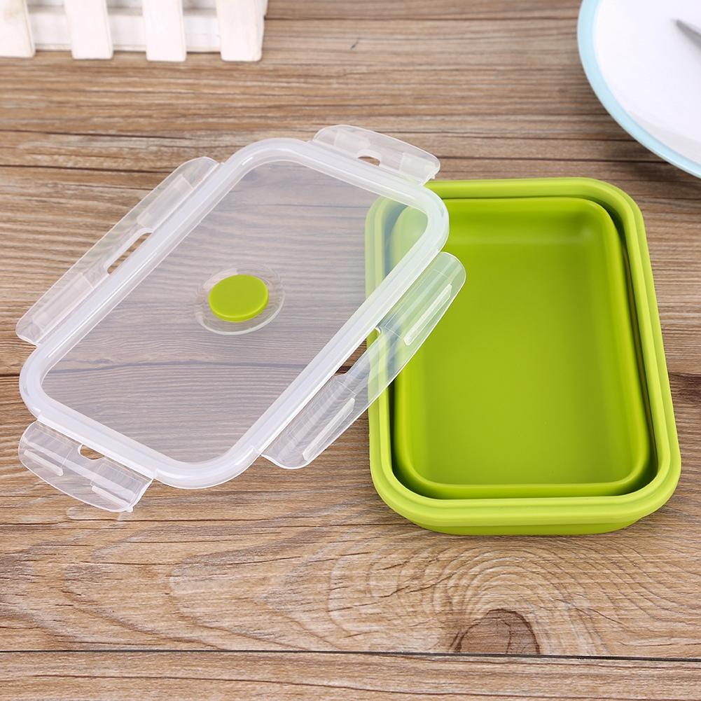 800ml Silicone Collapsible Portable Lunchbox Bowl Folding Food Storage Container