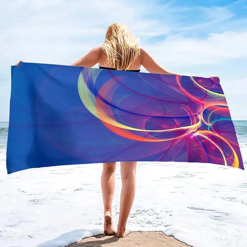 Oversize Ręcznik Plażowy Pluszowy Grubość Duży Ręcznik Basenowy, Pasiasty Szybkoschnący Ręcznik Pływacki Miękki Chłonny Bez Piasku Ręczniki Kąpielowe