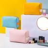 Large Capacity Cosmetic Bag Candy Colors Multifunctional Design Toiletry Storage Bag PU Leather Waterproof Makeup Organizer Box