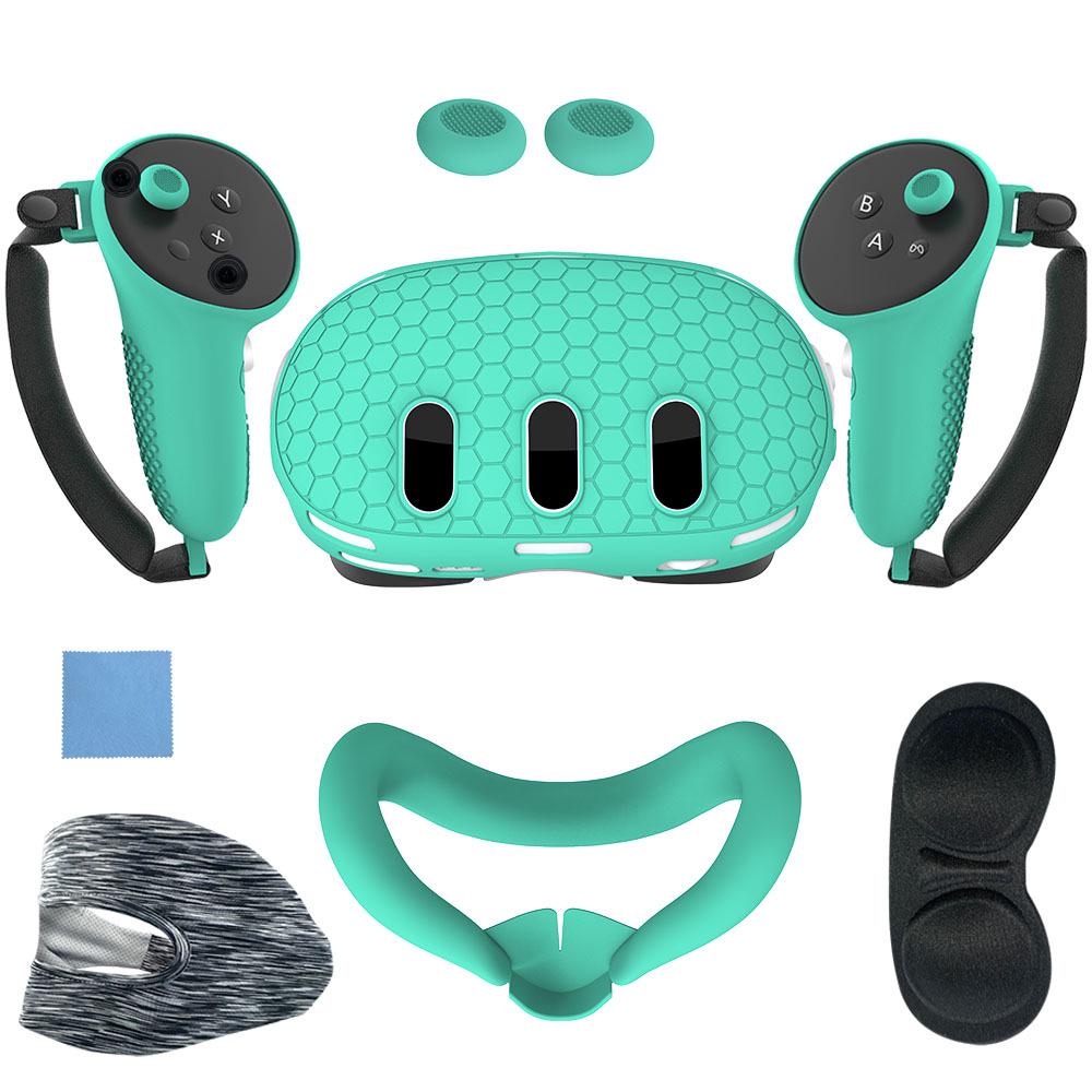 Meta Quest 3 Silicone Protective Case: 7-Piece Set for Controller & Host - Anti-Slip, Anti-Drop VR Accessories