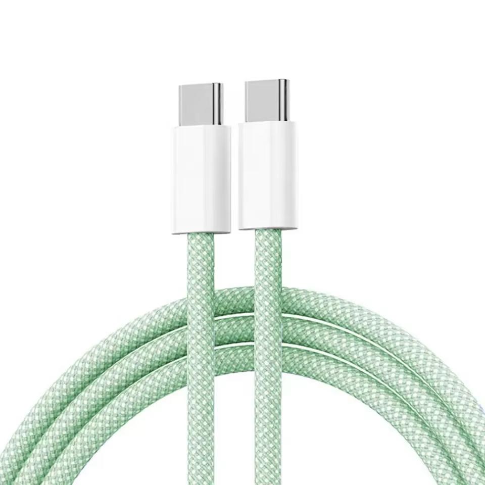 Hot Selling 1M 2M PD Quick Charging Type C Cable 60W Fast Data Transfer with Nylon Jacket for Mobile Phone
