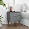 Nightstand MOLDE Gray 40x35x48 cm Solid Pine Wood