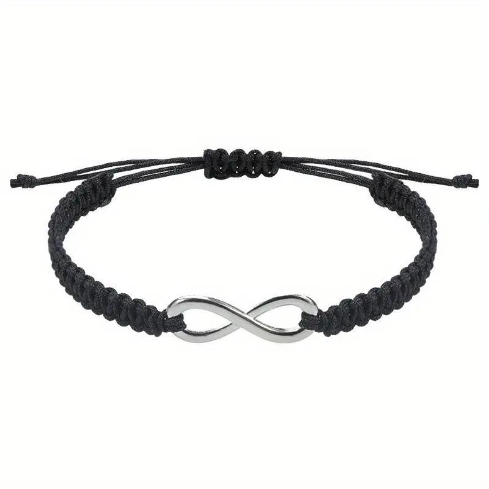 

2Pcs Multicolor Number 8 Infinity Lucky Bracelet for Women Men Friendship Handmade Braided Rope Charm Couple Bracelet Gifts чёрный