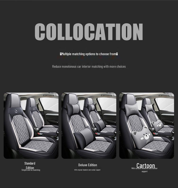 Universal 5-Seat Leather Car Cushion for Small Cars, All-Season Coverage