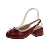Fashion Gentle Bow Mary Jane Women's Singles Inside Heightened Spring Soft Sole French Ballet Shoes