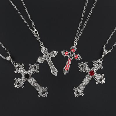 Yousheng Gothic Retro Necklace Alloy Vintage Pendant Necklace Engraved Floral Necklace Unisex Jewelry for Men Women Party Gatherings
