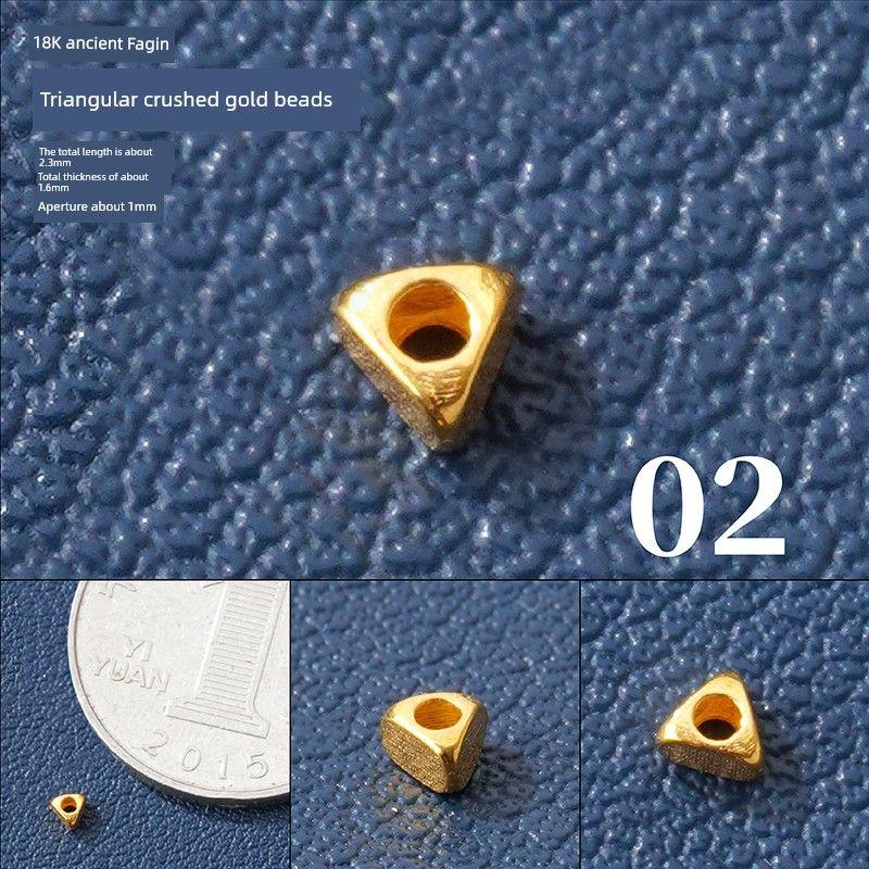 

Gold Accessories DIY Ancient French Gold Multilateral Spacer Beads Square Beads Handmade Bracelet Wrist String Bracelet Necklace Ornament Accessories [2] triangle broken gold beads about 0.052 grams