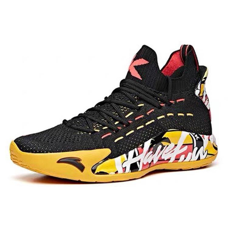 New Anta KT5 Thompson Cushioning Anti Slip And Wear Resistant Low Top Performance Basketball Shoes Black Yellow 112031102-2