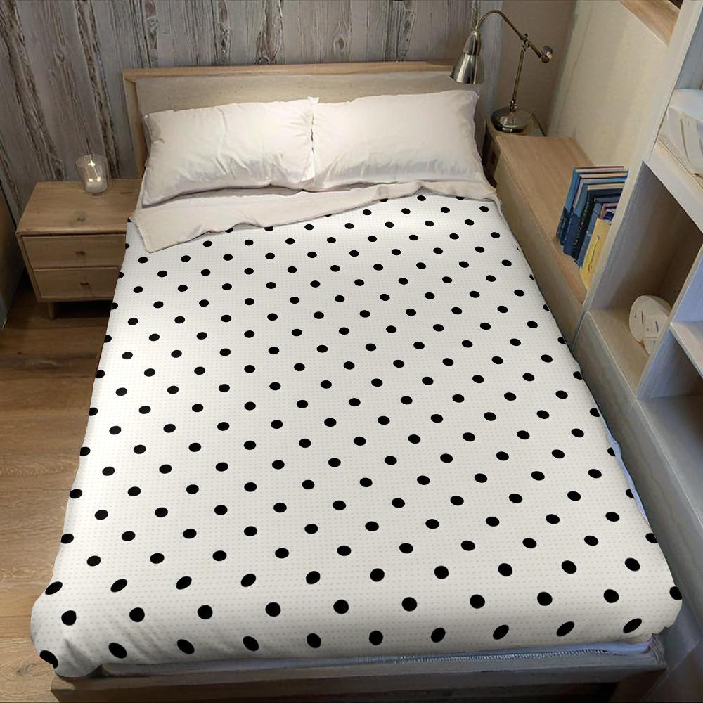 Klassische Schwarze Polka Dots Creme Flanelldecke Warm Weich Halloween Weihnachten Sofa Warm Gemütlich Dekorative Deko Für Alle Jahreszeiten