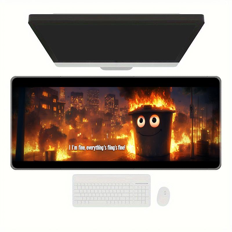 Small Fire Man Mouse Pad Large Advanced Sense Thickened Dirty Mouse Pad Close Locking Edge 300*600*2MM