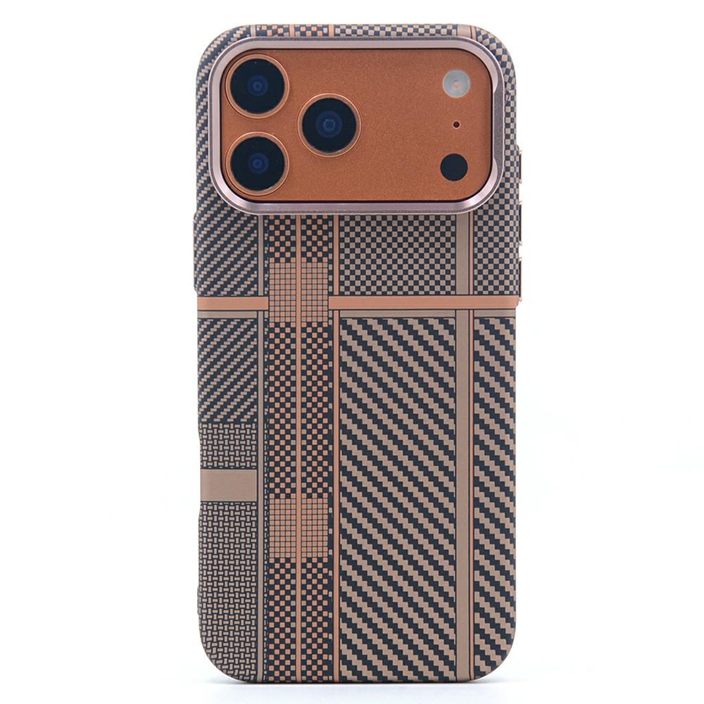 For iPhone 17 Pro Magnetic Case Carbon Fiber Texture Water Transfer PC Phone Cover