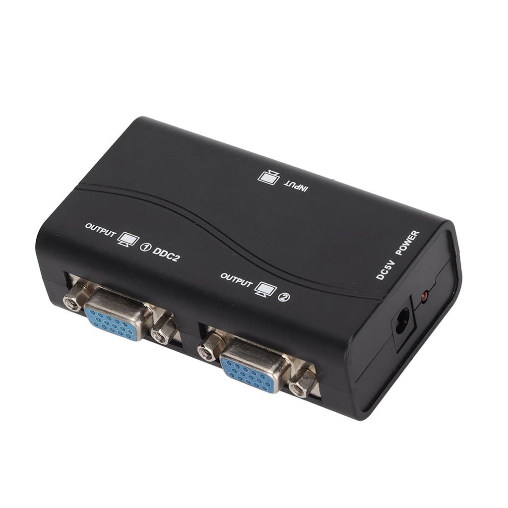 VGA Splitter 1 In 2 Out 250MHz USB Powered 1920x1440 1080P Video Splitter for Screen Duplication