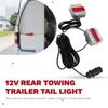 1Set 12V Reflector Trailer Rear Tail Light Brake Stop Indicator License Number Plate Lamp Truck 7 Pin Plug