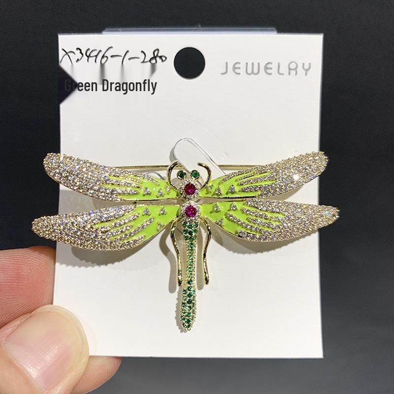 Bo Xin Yun French Retro Dragonfly Brooch: Enamel Lapel Pin Accessory