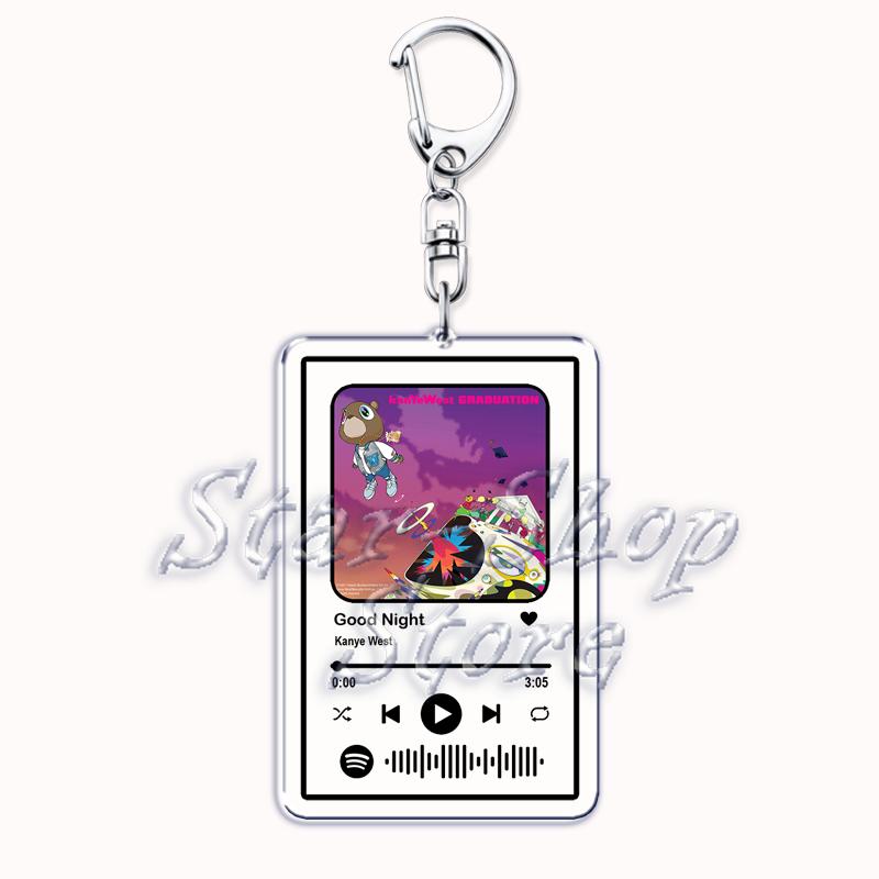 

Classic Kanye Rap Album Graduation Keychains Keyring for Accessories Bag Bear Music YE Pendant Key Chain Ring Jewelry Fans Gifts
