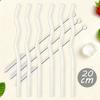 6Pcs Pink 200*8mm Glass Straws Wavy Drinking Straw Set with 3 Brush High Borosilicate Glass Straw Kitchen Party Bar Drinkware
