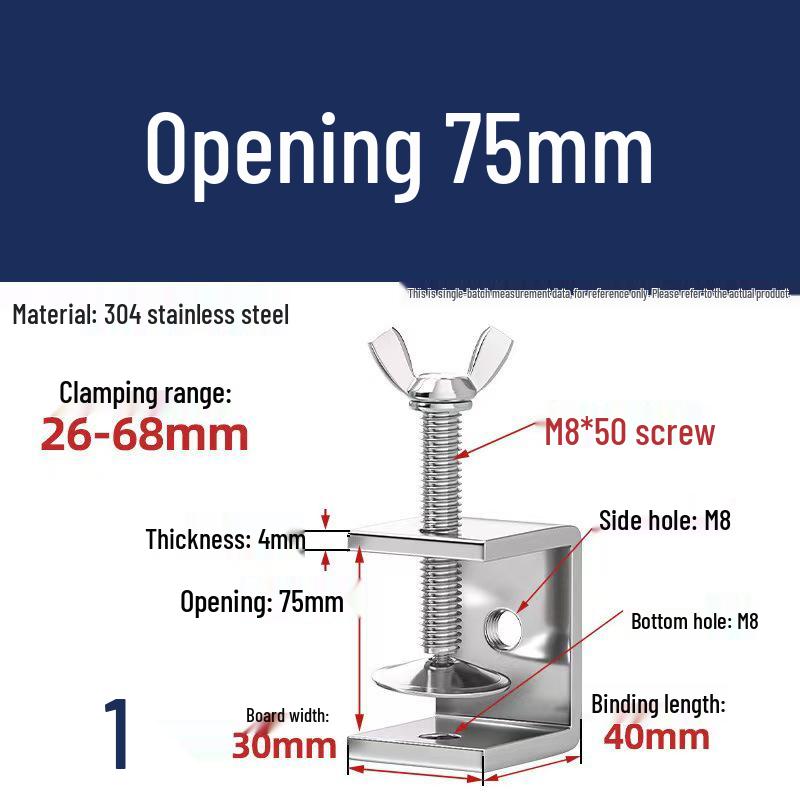 304 Stainless Steel Hand-Tightened U-Type/C-Type Pipe Clamp Fixture