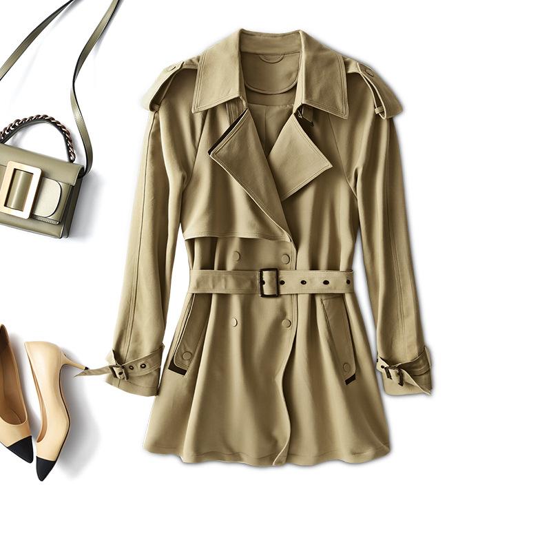 

High-quality trench coat women s new spring clothing medium and long early spring thin khaki coat women s clothing M хакі