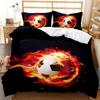 Football Duvet Cover Set Soccer with Fire Abstract Concept Art Design Ball Bedding Set Double Queen King Polyester Qulit Cover