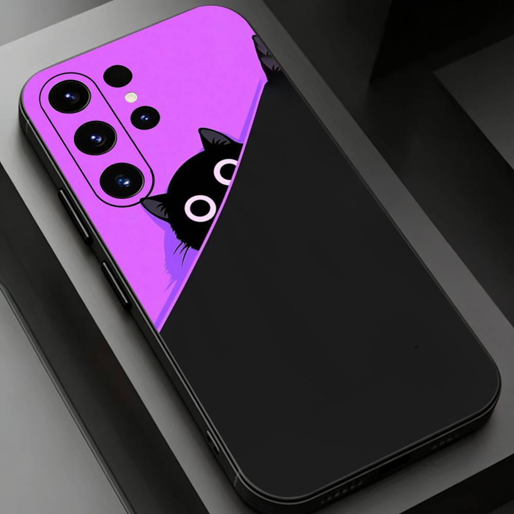 

Black Cat Phone case for Samsung Galaxy S24,25,26,23 22,21,S20 Plus Ultra FE soft fundas cases Samsung S21lite