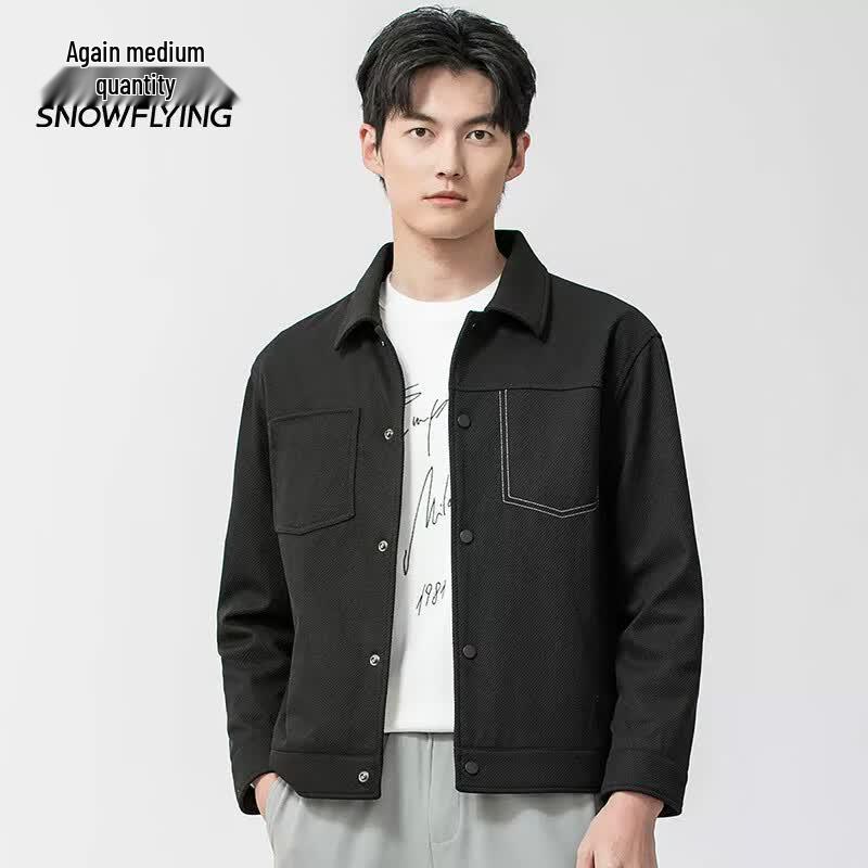 XueZhongFei Men s Classic Lapel Work Jacket M