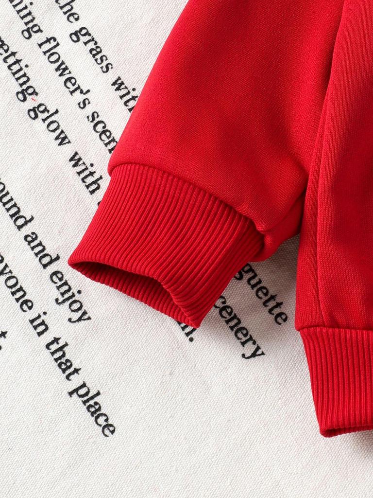 Evropská a Americká vínově červená mikina s dlouhým rukávem a tepláková souprava pro dívky