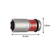 TONE Thin Impact Wheel Nut 21mm Width HP4A-21N Socket, 12.7mm (1/2") Drive, Red,