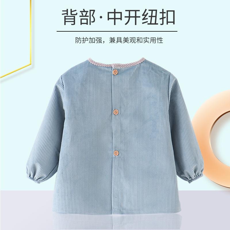 Waterproof Baby Long Sleeve Bib Apron Anti-dirty Toddler Eating Reverse Wear Smock Kids Feeding Coverall for Boys Girls Autumn Winter