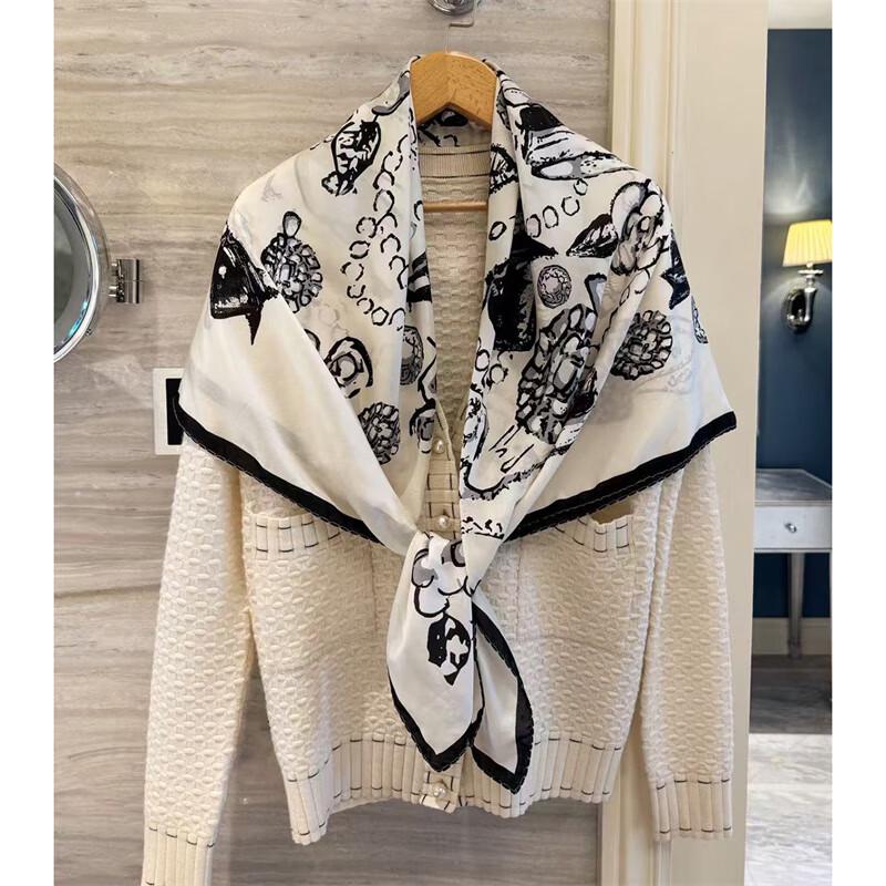 NINA SOLOR Lightweight Mulberry Silk Square Scarf