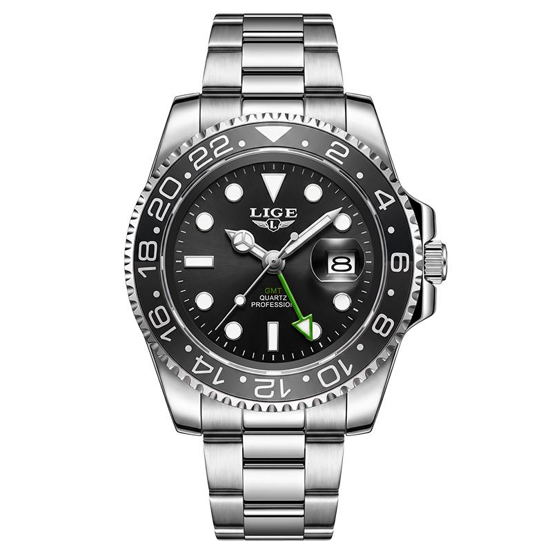 LIGE New Men's Quartz Watches Top Brand Luxury Stainless Steel Waterproof Luminous Date Business Mens Watches Relogio Masculino