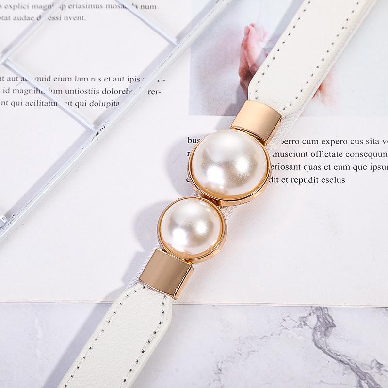 

2022 Корейский сплав пряжка женский эластичный пояс модный ремень белый