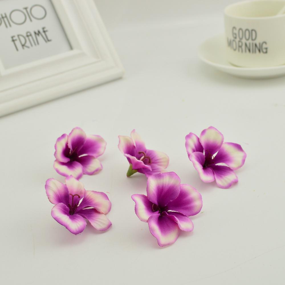 20PCS Cheap Artificial Flowers Orchid for Home Wedding Decoration Accessories Pompon DIY Wreath Needlework Silk Cherry Roses