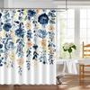 Aquarell Rose Blumig Blatt Duschvorhang, Blume Botanisch Blätter Modern Ästhetisch Kunst Badezimmer Dekor, Polyester Stoff Bad