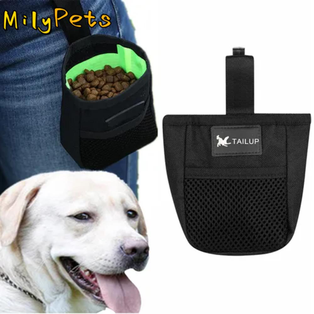 

Durable Oxford Cloth Dog Treat Pouch Wearable With Hook Pet Feed Pocket Training Bait Waist Bag Outdoor Walk Train The Dog black