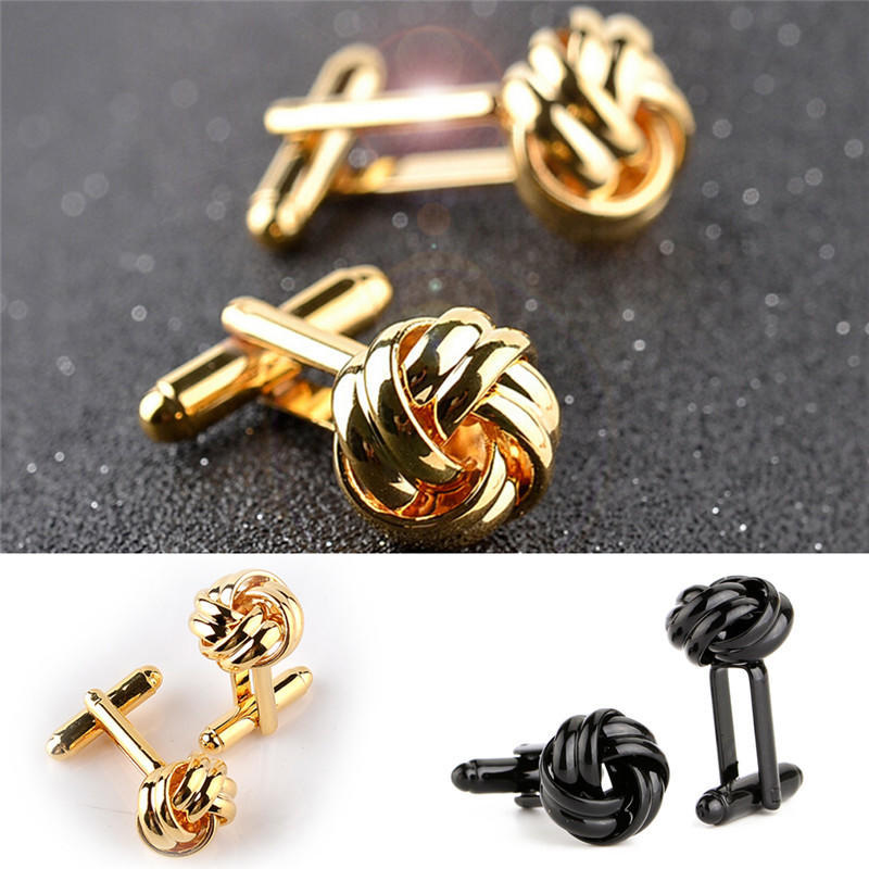 1Pair Men'S Suits Shirt Knot Twisted Cufflinks Wedding Business Cuff Links Gift