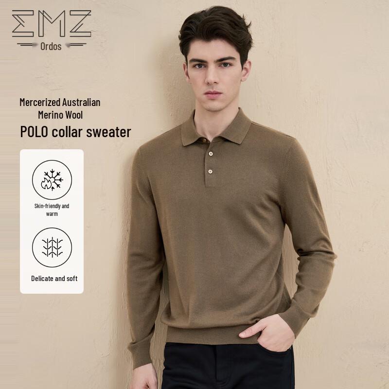 

Мужской свитер-поло из смесовой шерсти EMZ L (50)