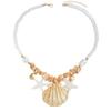 Vintage Boho Conch Shell Necklace  Coral Seashell Choker Starfish Simulation Pearl Pendant Accessories