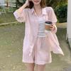 New Arrivals Open Run Women Casual Sleeveless Blouse Shorts 3pcs Set