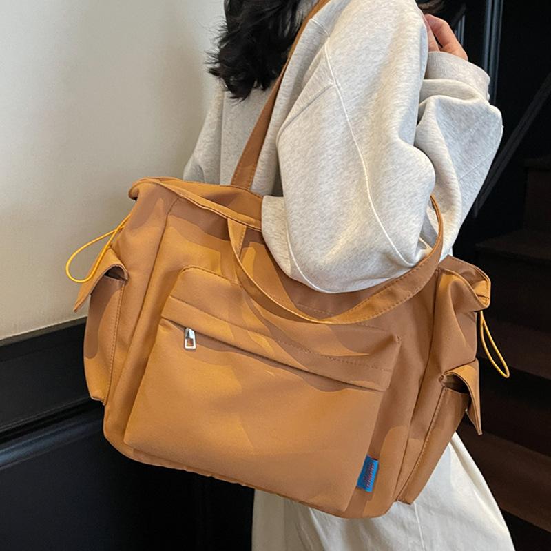 Trendy new large-capacity cloth bag women's 2025 spring commuter bag shoulder tote bag student school bag