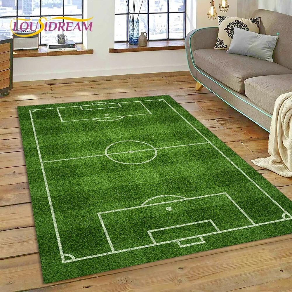 Soccer Football Field Rug Carpet for Living Room Bedroom Home Decor,Floor Mat Non-slip Decoration for Sofa Kitchen Doormat Gifts