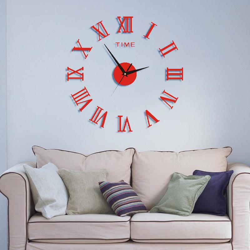 

Европейские акриловые часы DIY Арт-часы Модные простые настенные часы Декоративные настенные часы mirror silver
