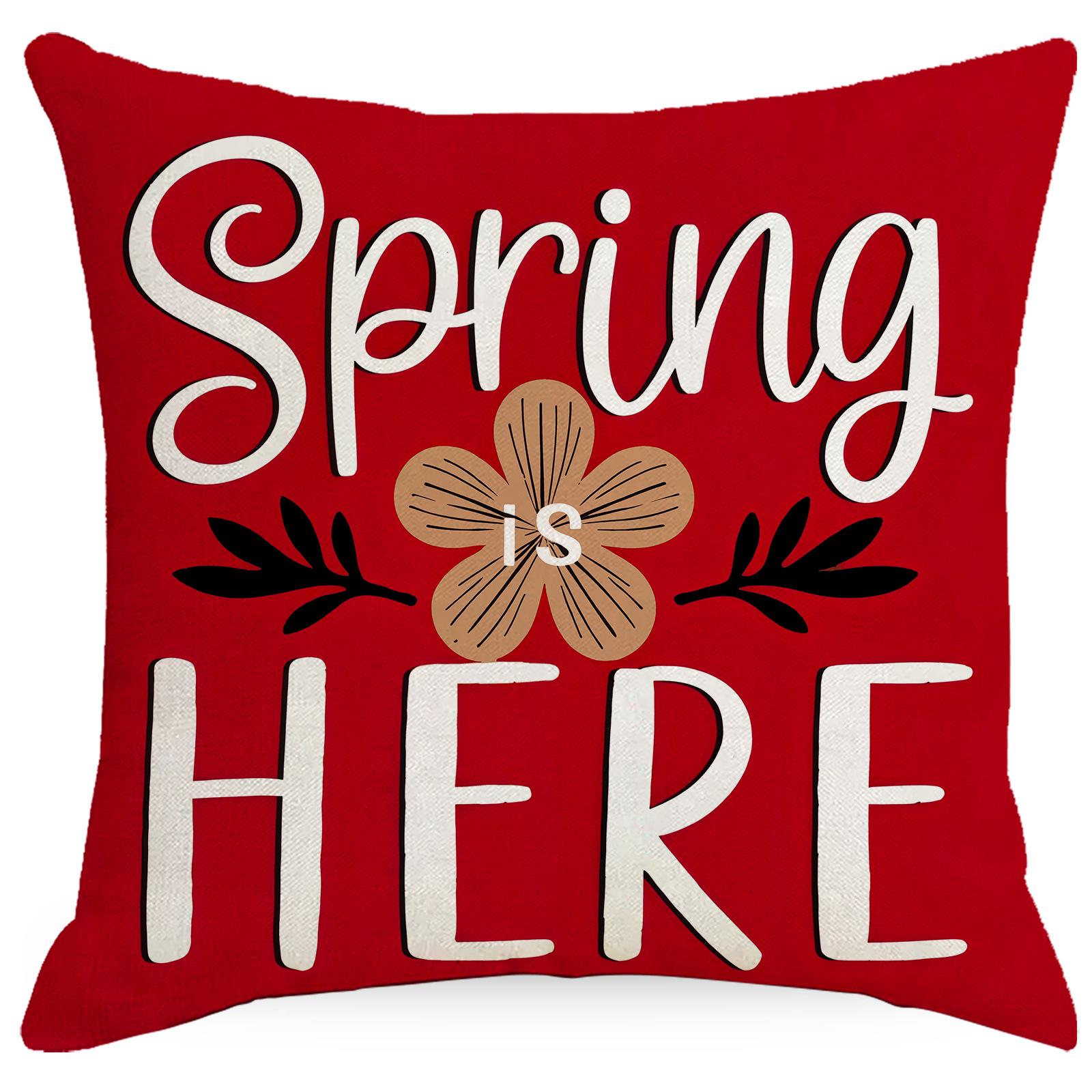 Новая Весенне-Летняя Цветочная Наволочка с Принтом Букв Универсальная Декоративная Подушка для Гостиной Дивана Подушка для Спальни Прикроватная Подушка Качество 45 * 45Cm